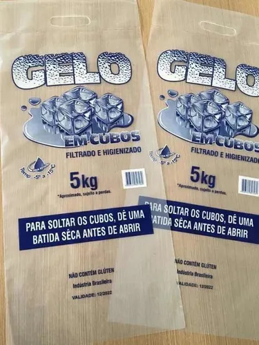 Gelo Em Cubos - Sacos Para Gelo - 5kg -  ...